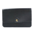 belt leather ladies Lauren (Good) gold Ralph black Pre-Owned r9529f bag LAUREN waist RALPH