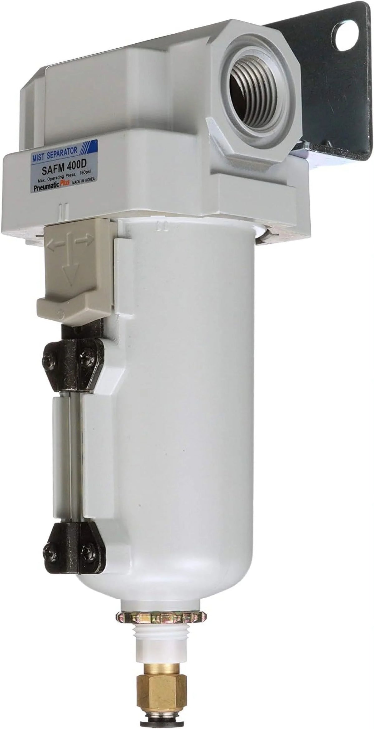 compressed metal auto bowl, bracket drain, coalescing 0.1 npt - filter, 1/2" micron, air