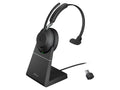 Stand Headset with USB-C USB-C Connector UC Black Ear Jabra Charging Single - - Evolve2 65 Mono