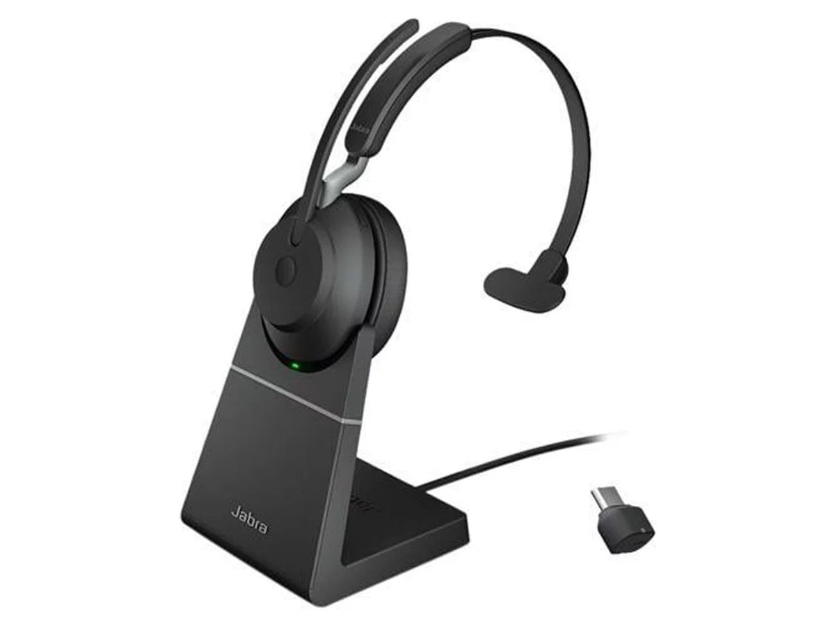 Stand Headset with USB-C USB-C Connector UC Black Ear Jabra Charging Single - - Evolve2 65 Mono