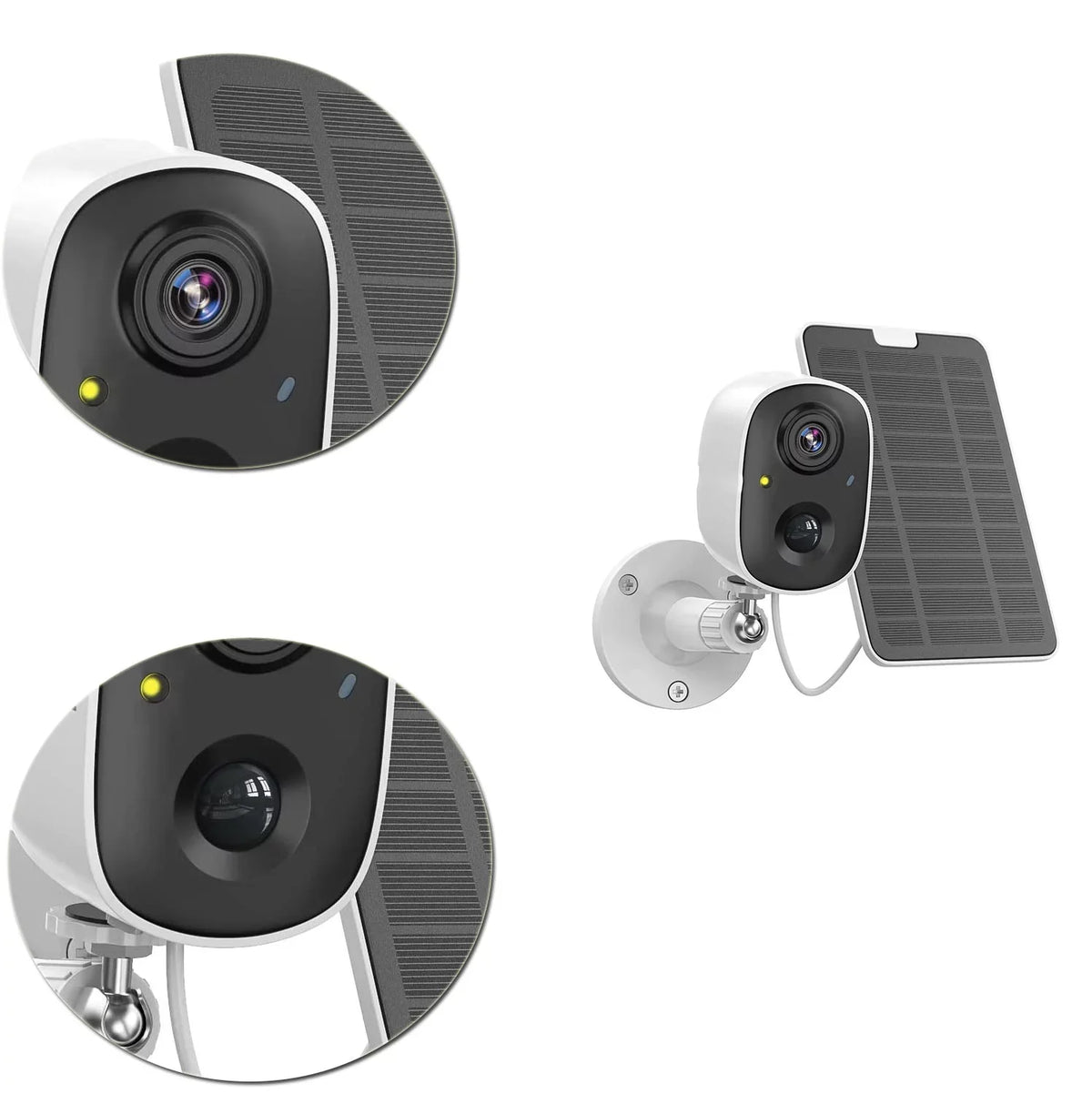 Surveillance exterior, Camera Powe 2-Way Siren Night Detection, Camera, Security Wireless 1080P Motion Color Solar Waterproof Vision WiFi Storage,IP65 Alarm,Cloud/SD Battery Audio,