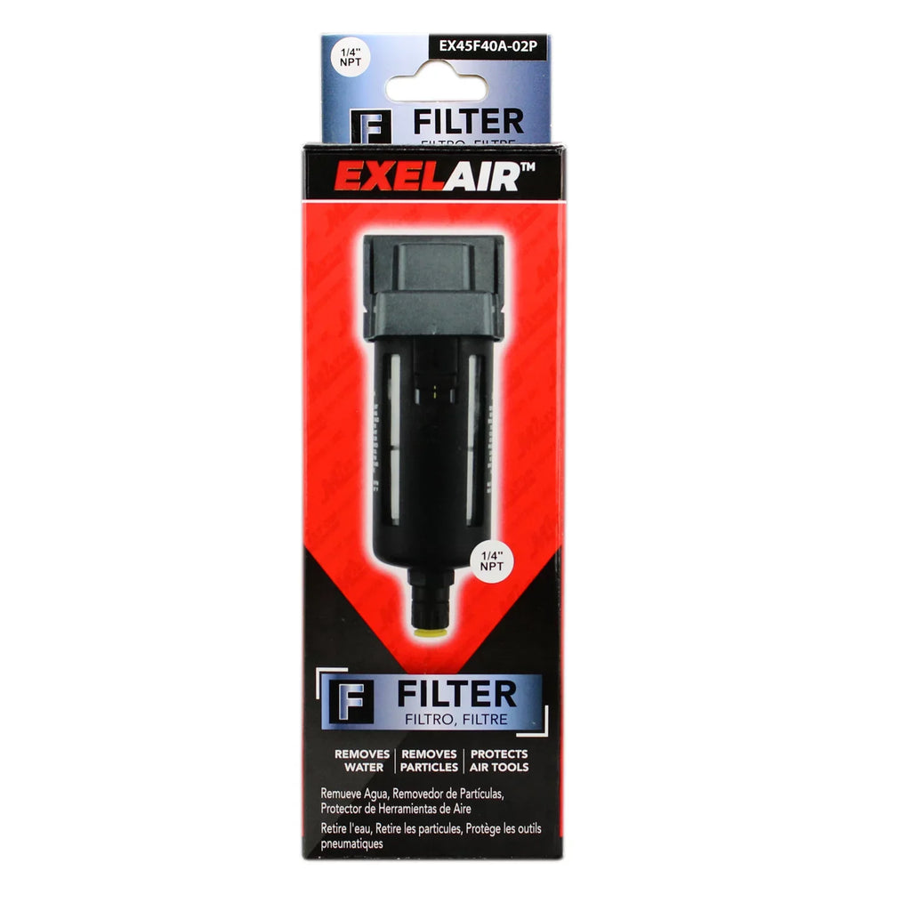 Filter - - 1/4" NPT Bowl, FRL Air by Polycarbonate Float/Overnight EXELAIR? (EX45F40A-02P) Milton Automatic