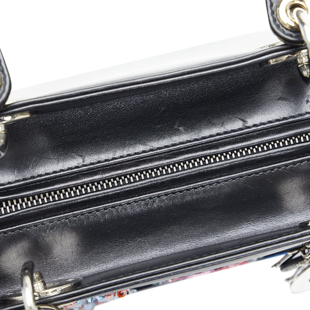 Lady Black Leather Satchel (Good) Pre-Owned Authenticated Dior Unisex Calf Medium Judgement
