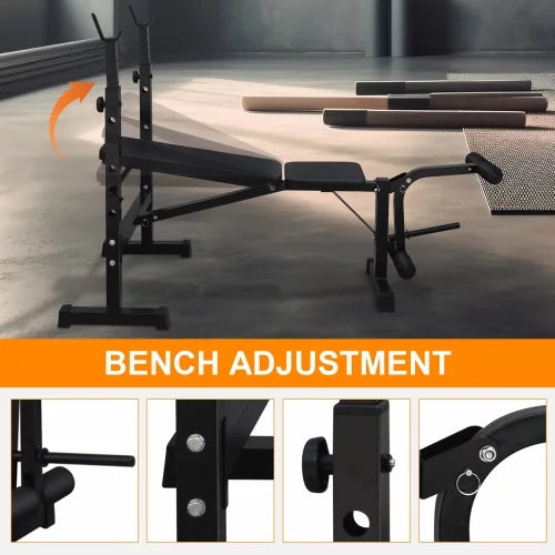 and Bench Bench, with Press Weight Home Exercise Bench Fitness Gym Squat Training Full-Body for Set Rack Workout