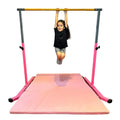 Durable Kip Gym, for Adjustable Bar Legs Junior Training - 5 Strong Duty Bar Gymnastic Star-TD Pink 3-5FT Equipment, and with Horizontal Heavy Curved Kids Home