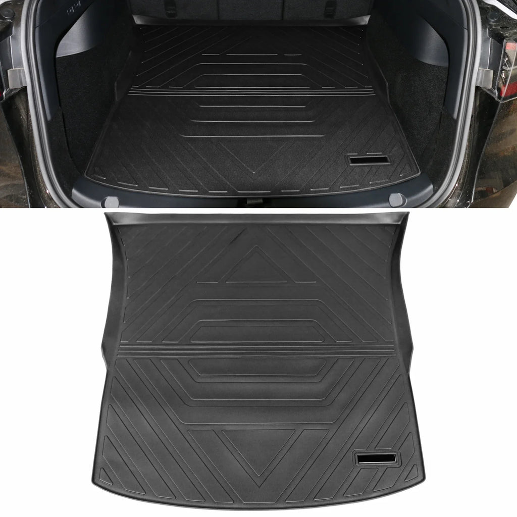Trunk Interior Cargo Storage TPE 3PCS Waterproof Tesla Compatible Mat climate Accessories Motorsports Black Under Cargo Ikon Trunk 2020-2023 All Anti-Slip with Frunk Y Mats Model Liner Liner