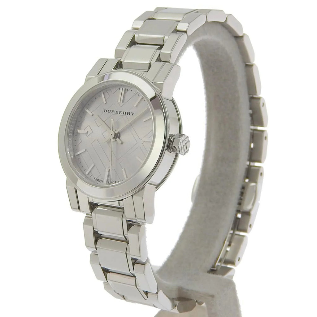 Stainless Dial Steel Analog Silver Pre-Owned Quartz Watch BU9229 Ladies (Good) Burberry Display