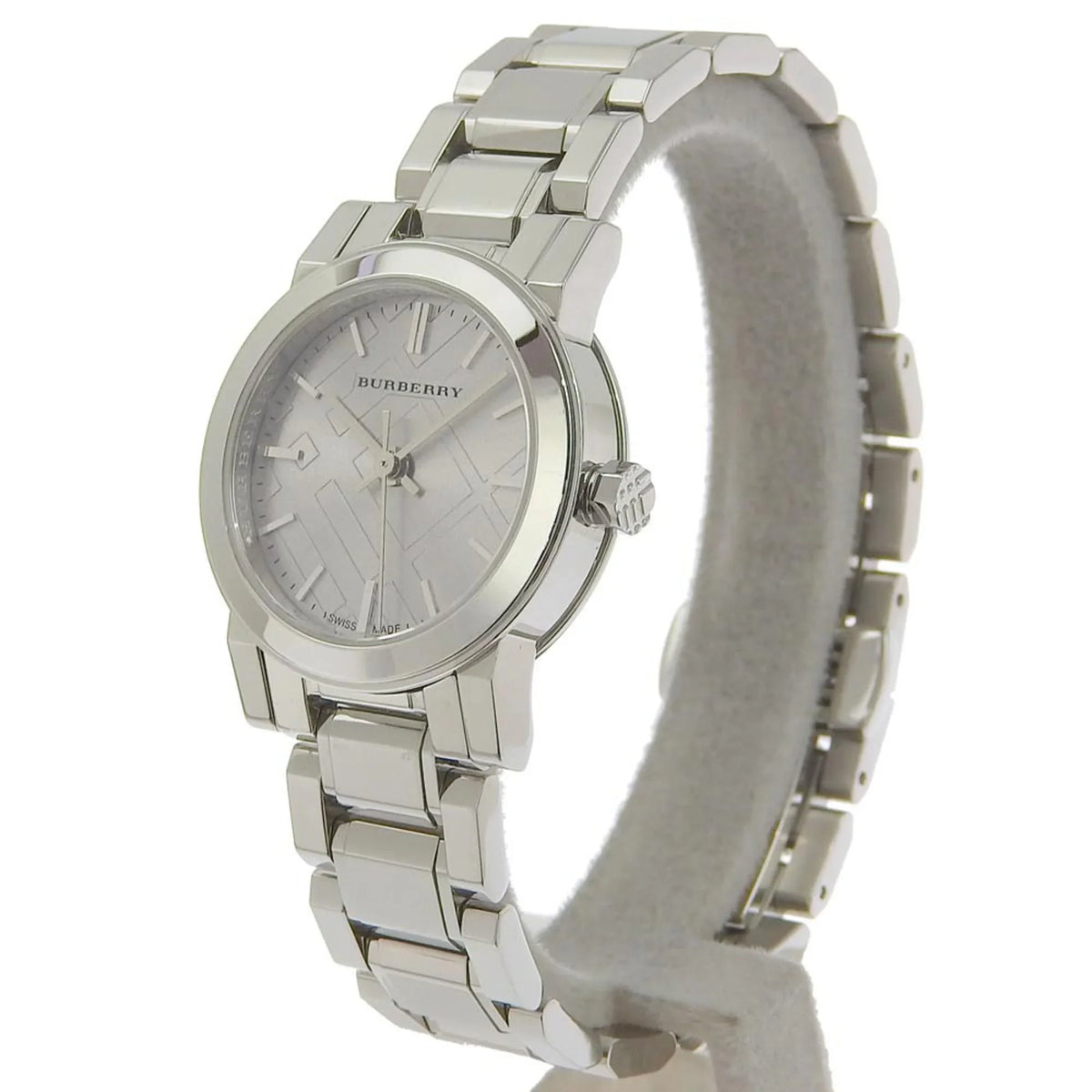 Stainless Dial Steel Analog Silver Pre-Owned Quartz Watch BU9229 Ladies (Good) Burberry Display