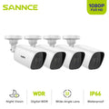 Night ft HD with Waterproof 4PCS Security 2MP 100 Security IP66 Full for DVR SANNCE exterior Vision System CCTV Camera Wired Camera