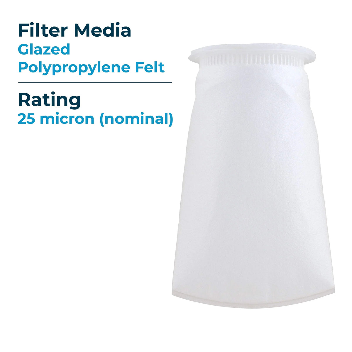 25 (Case #3 Glazed Micron SP-BP-410-25 BP-410-25 Liquid Bag Felt of 155389-03 40) Polypropylene Filter SpiroPure (10”)