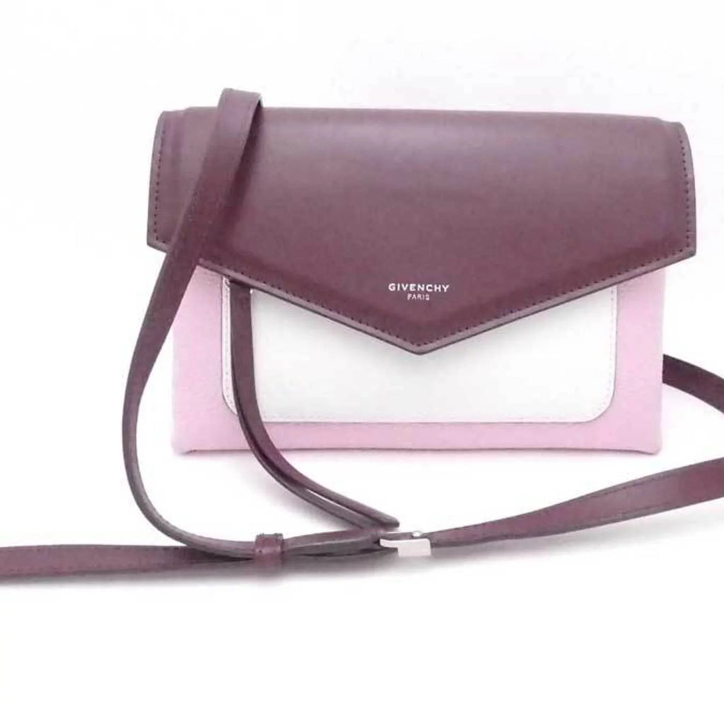 White (Good) GIVENCHY Givenchy Bordeaux x Duet Leather Women's Crossbody Shoulder Pre-Owned Pink Bag