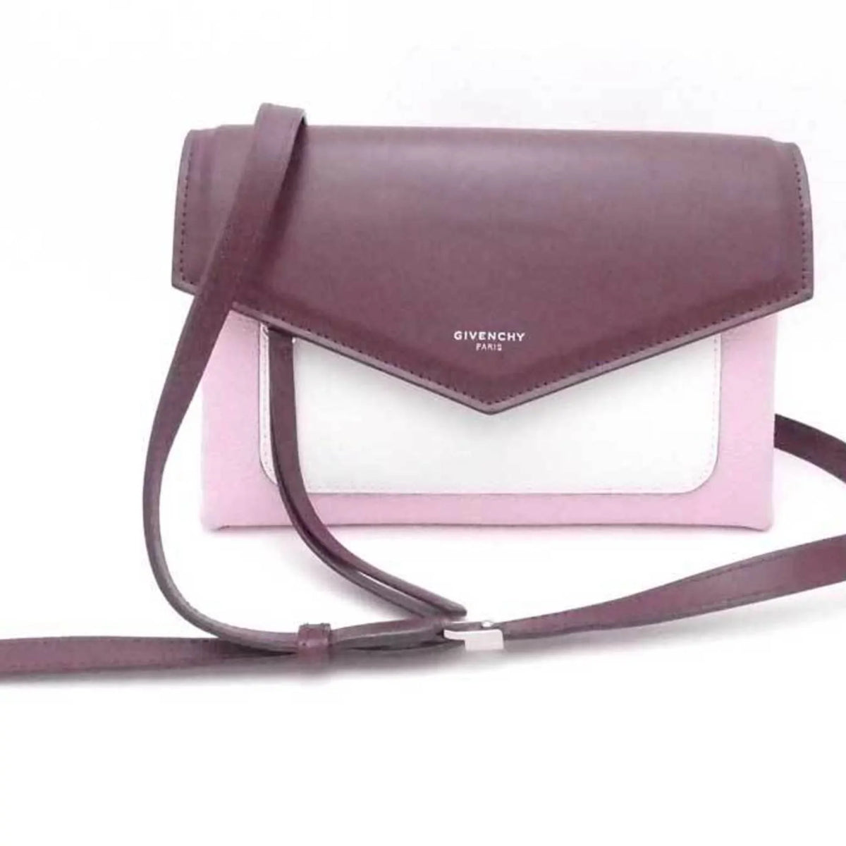 White (Good) GIVENCHY Givenchy Bordeaux x Duet Leather Women's Crossbody Shoulder Pre-Owned Pink Bag