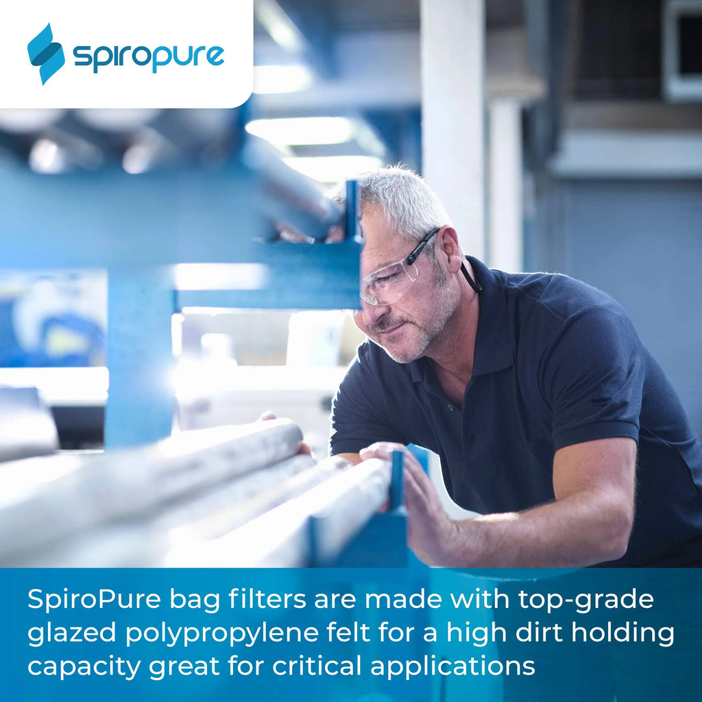 Polypropylene Liquid (Case BP-410-5 Glazed 40) SP-BP-410-5 Bag 5 #3 Micron 155385-03 Filter SpiroPure (10”) of Felt