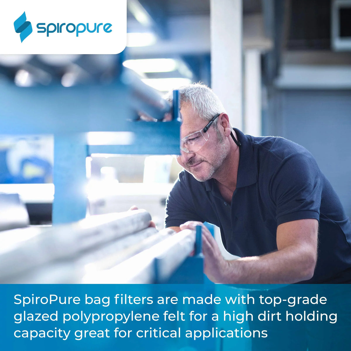 Polypropylene Liquid (Case BP-410-5 Glazed 40) SP-BP-410-5 Bag 5 #3 Micron 155385-03 Filter SpiroPure (10”) of Felt