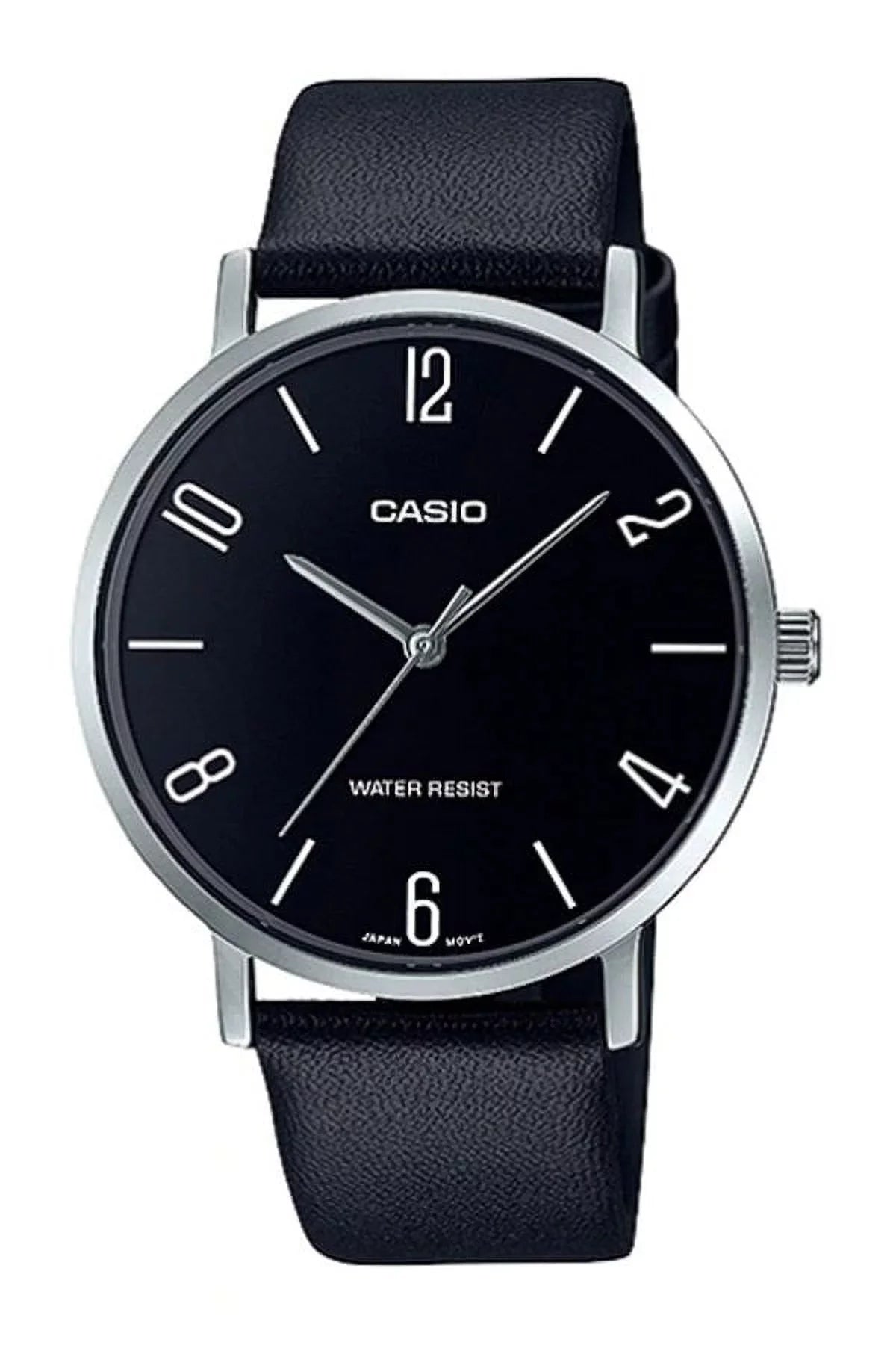 MTP-VT01L-1B2 GENERAL BAND MEN WATCH LEATHER CASIO BLACK
