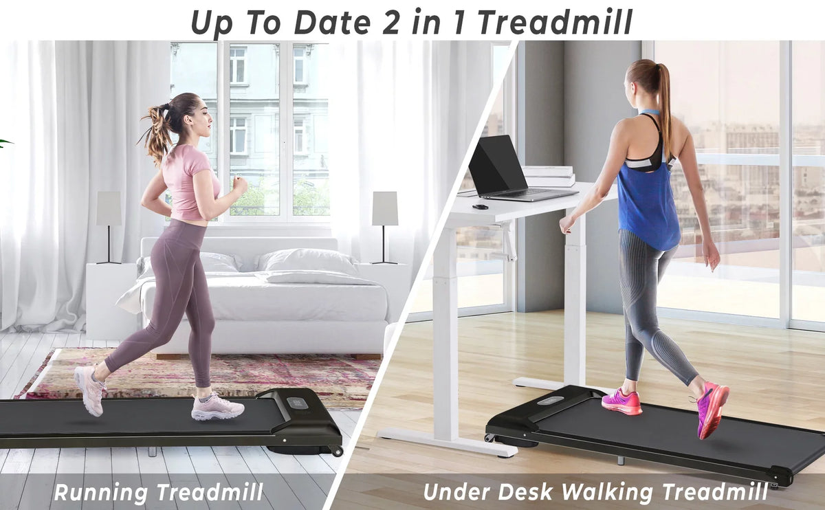 Treadmill, APP/speaker/Remote Use, 2.5HP BTMWAY Electric Gym Under Walking Portable Walking for Control/Display, Treadmill Home in Ultra-Quiet Pad 2 1 Treadmill Bluetooth Office with Pad Desk