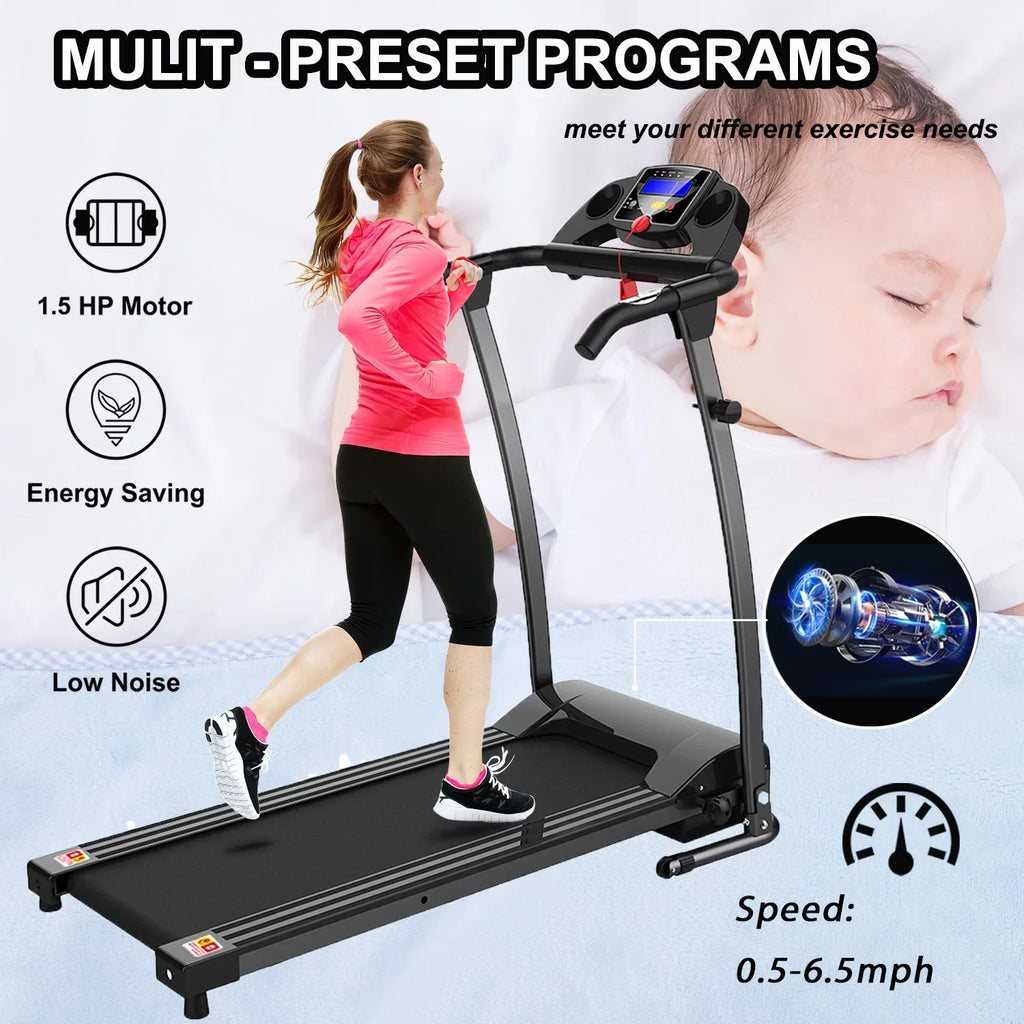 Safety Walking Exercise and Foldable Jogging Treadmill display,Pulse Home for Electric Running Office Key Sensor,Cup w/LCD Fitness Holder