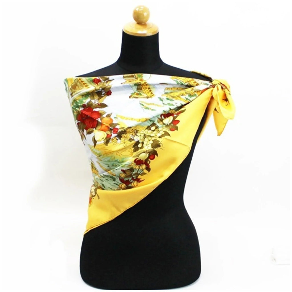Paradise Hermes de HERMES Cocagne" 90 pays Carre Scarf Silk For Yellow Pre-Owned Ladies | In "Au (Good)