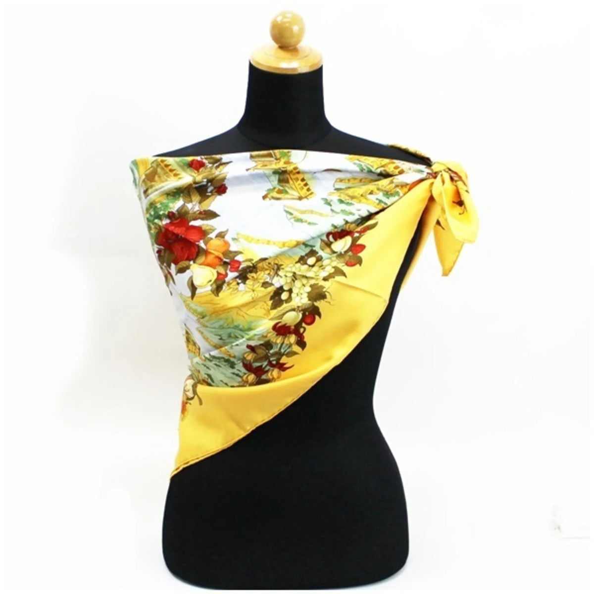 Paradise Hermes de HERMES Cocagne" 90 pays Carre Scarf Silk For Yellow Pre-Owned Ladies | In "Au (Good)