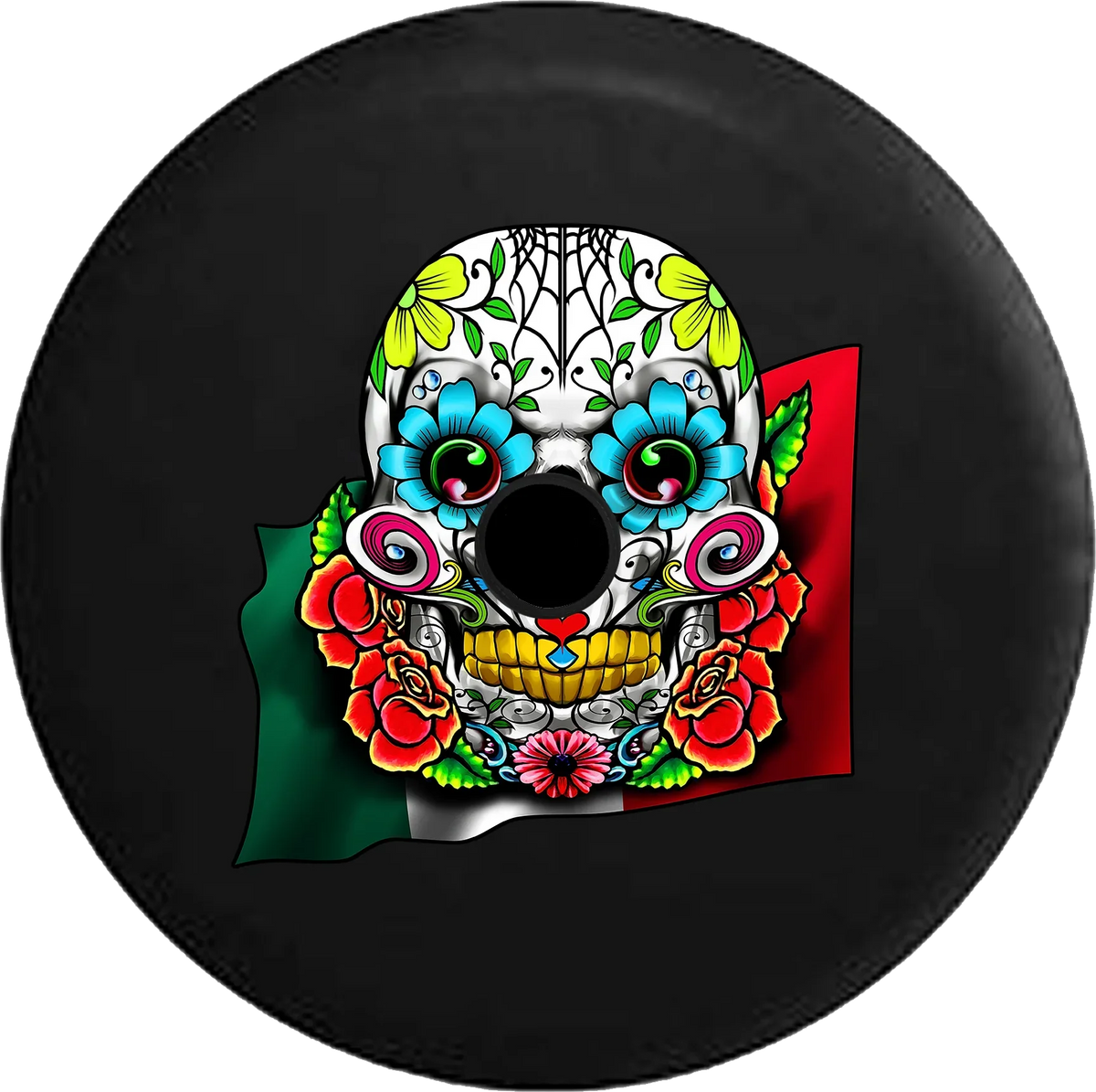 Spare Jeep with Camera JL 2018 Colorful Roses Mexican for Inch RV 32 Cover Skull Tire Wrangler Sugar Backup 2019