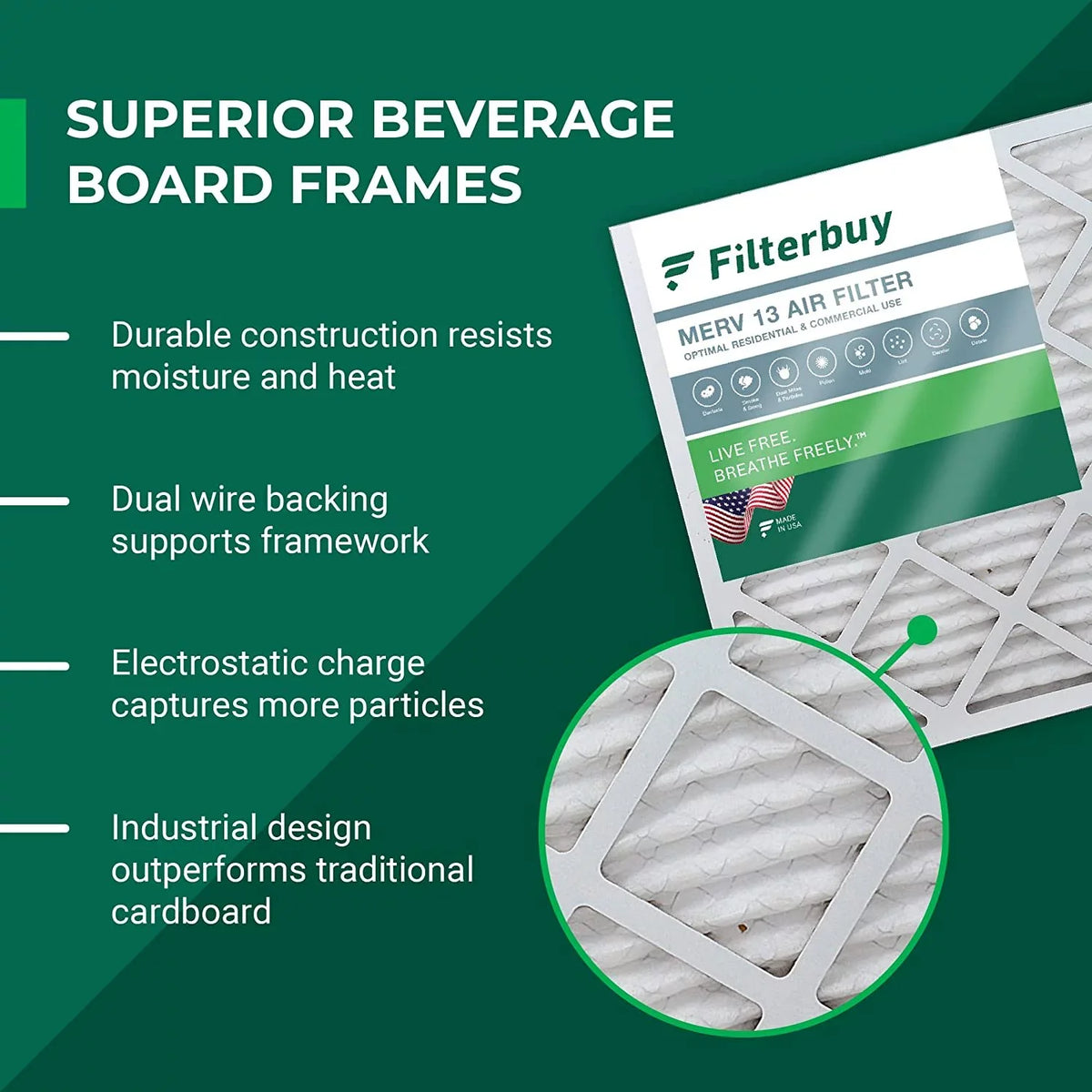 13x20x1 MERV (2-Pack) Pleated Filters HVAC Furnace Filterbuy Air AC 13