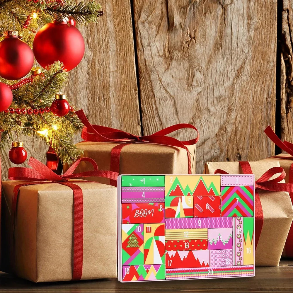 Calendar Advent Set,Xmas for Kit Gift Day Teens Christmas gift 2024 Girls Full Makeup Gift Calendar Valentine's Makeup Calendar IKOMMI Women for Countdown Box