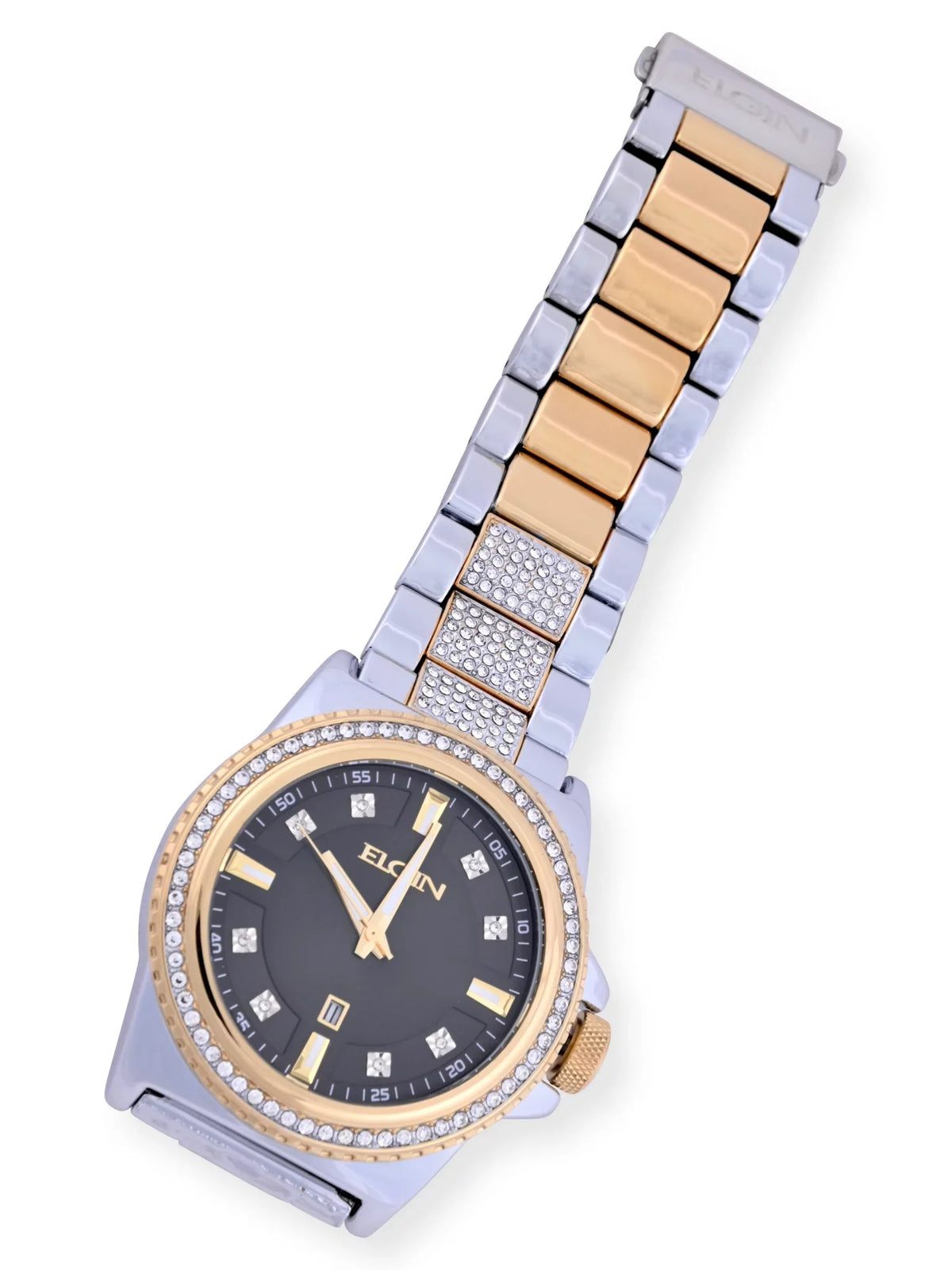 (FG180015ST) with Elgin Gold Stones Alloy Male and Watch Silver Case and and Adult in Bracelet Set