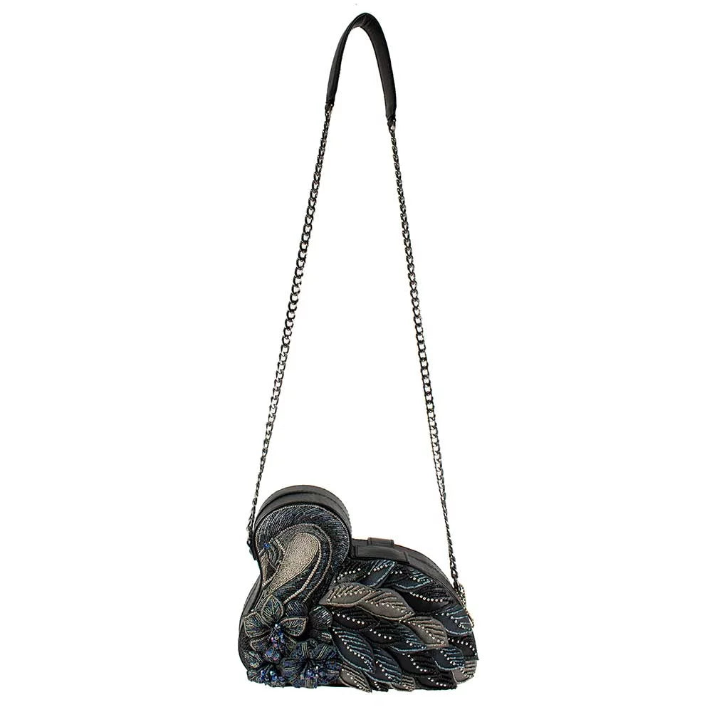 Swanky New Swan Crossbody Swan Frances Mary Handbag Swanky Black