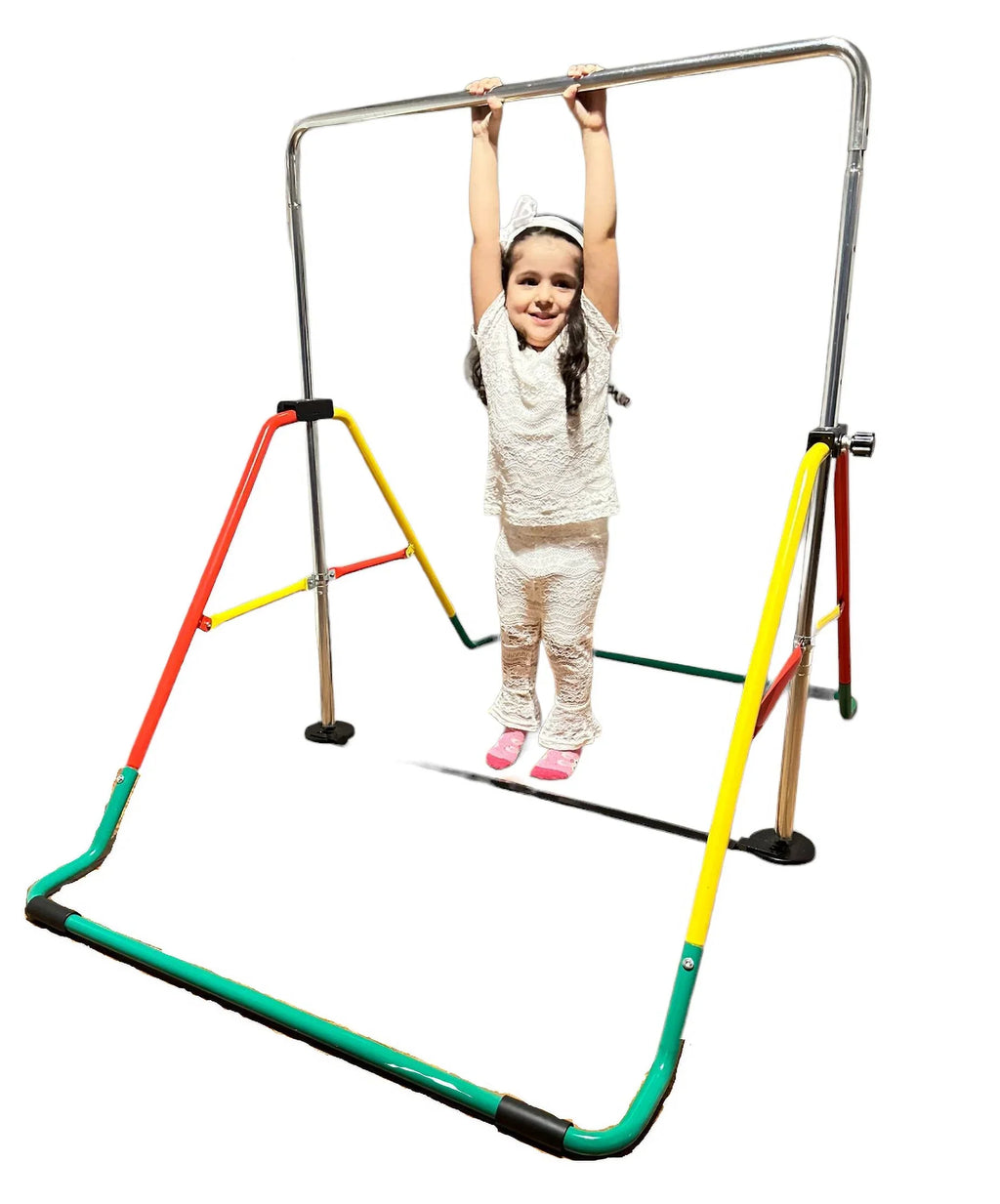Home for Equipment - Expandable, Kip Bar, Junior Bar Red/Yellow Height-Adjustable Monkey Kids Training, Gymnastics Playground Horizontal Folding, Bar