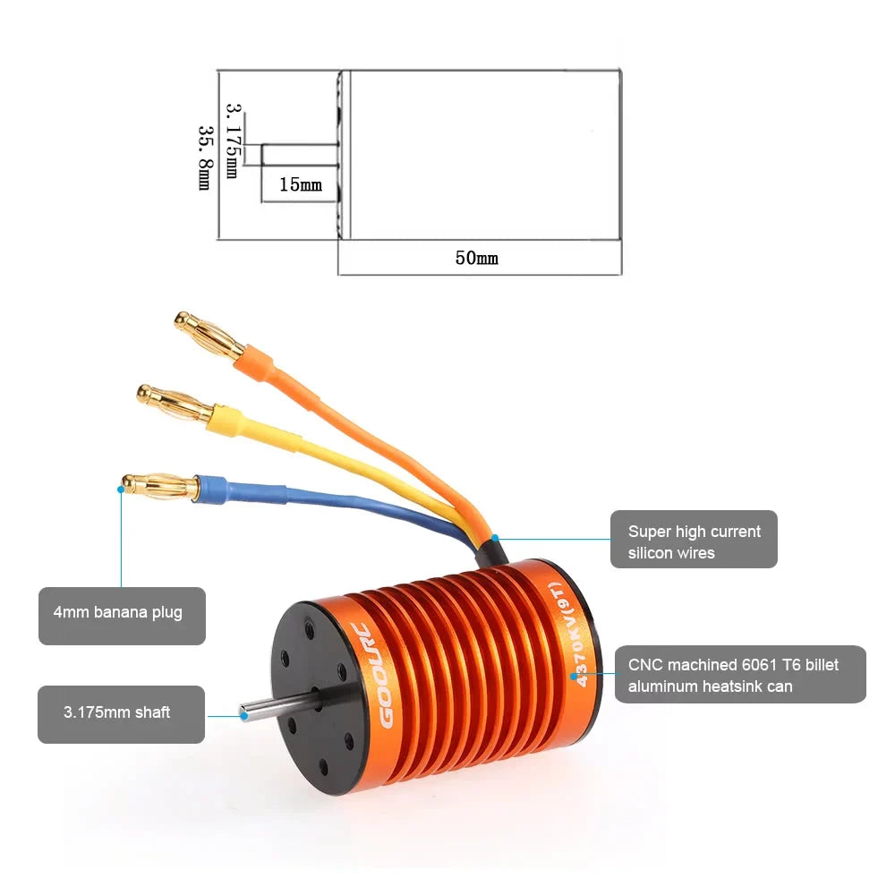 GoolRC ESC Combo Motor F540 Waterproof 4370KV 45A Upgrade Set for 110 Truck Brushless with Car
