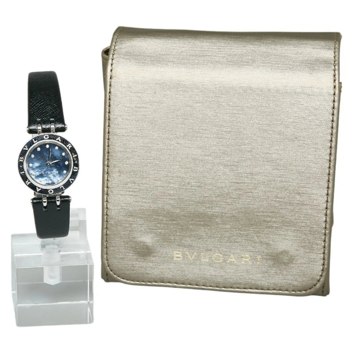 BVLGARI Bvlgari Quartz Watch Diamond Shell Zero Dial Steel BZ23S One Pre-Owned Stainless Ladies B (Good) Navy