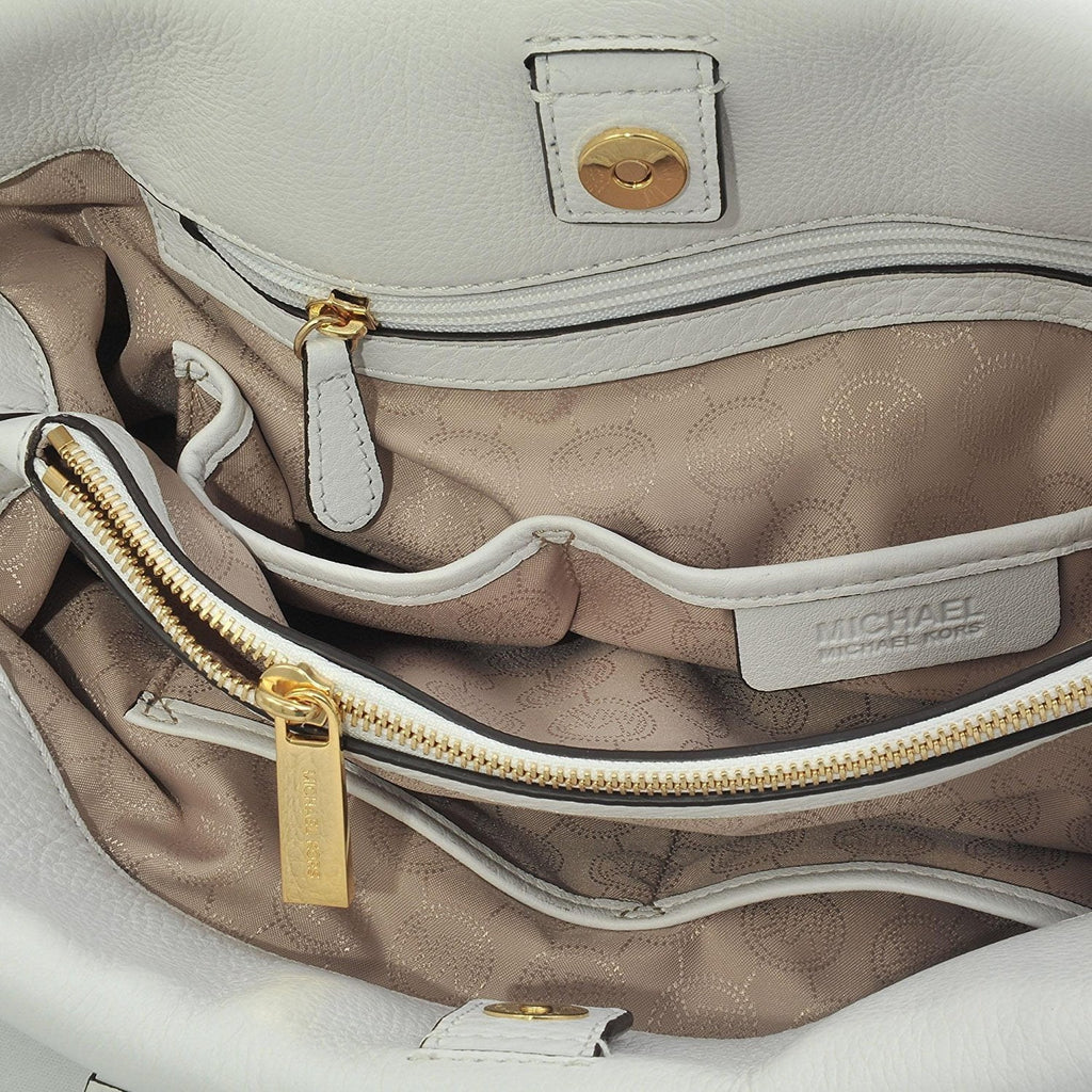Tote Kors Michael Large Leather White Optic MICHAEL in Mackenzie