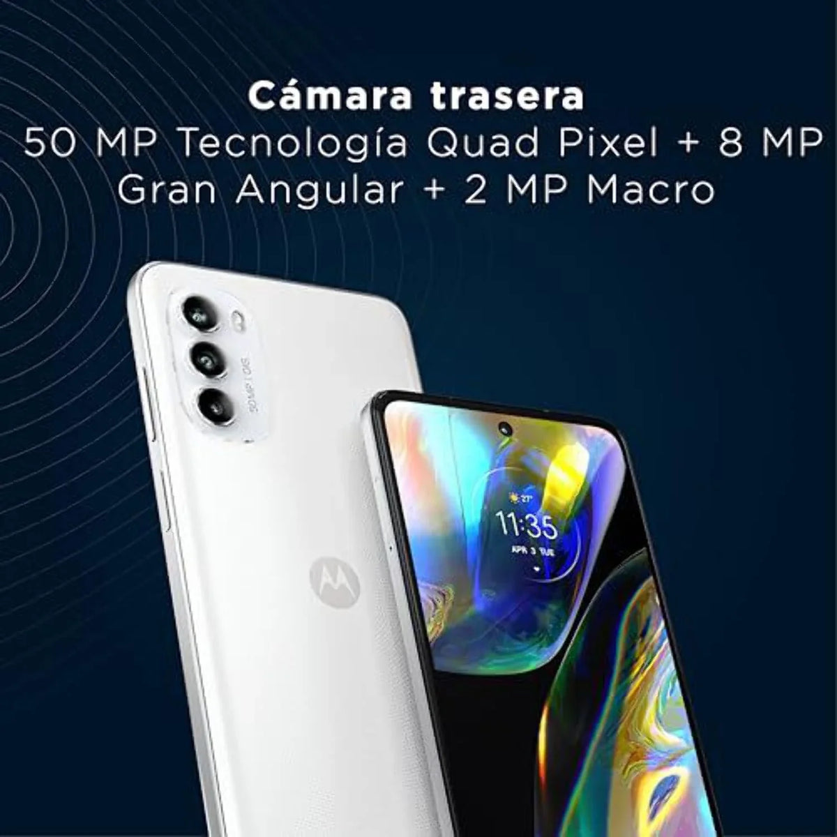 GSM - 5G | W/Dolby Speakers | 6.6" NO Internal 6GB | CDMA| Motorola Moto (White) Camera Storage Version + 50MP Single Only Main OLED International | Display RAM SIM 120Hz 128GB G82 OIS Stereo | Atmos