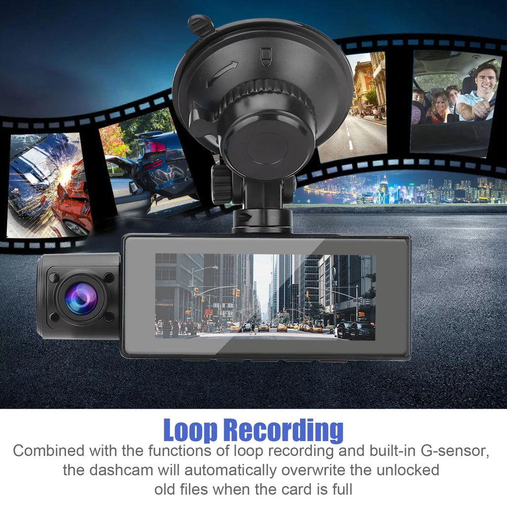 Cars, Recorder 170° Inside Cam, with Dash Loop 3.16inch Recording, Parking G-Sensor, Monitor, for Night Camera Vision, TSV Camera Angle 1080P Driving WDR Front Dual Screen, Wide