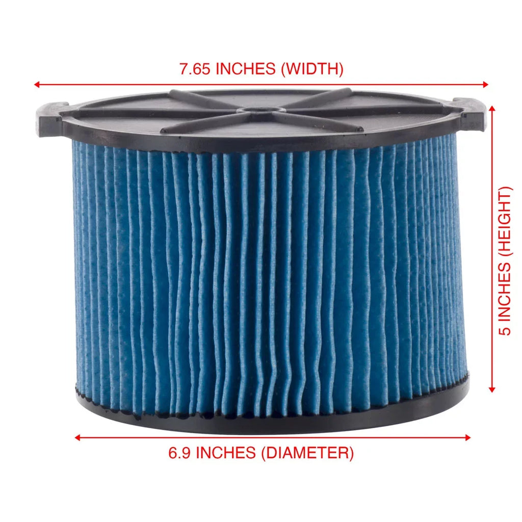 Gallon 3-4.5 Cartridge Replacement Part & Fine with Vacuums Compatible Dust 3-Layer 4 Wet Portable Filter Dry Pack VF3500 26643 RIDGID
