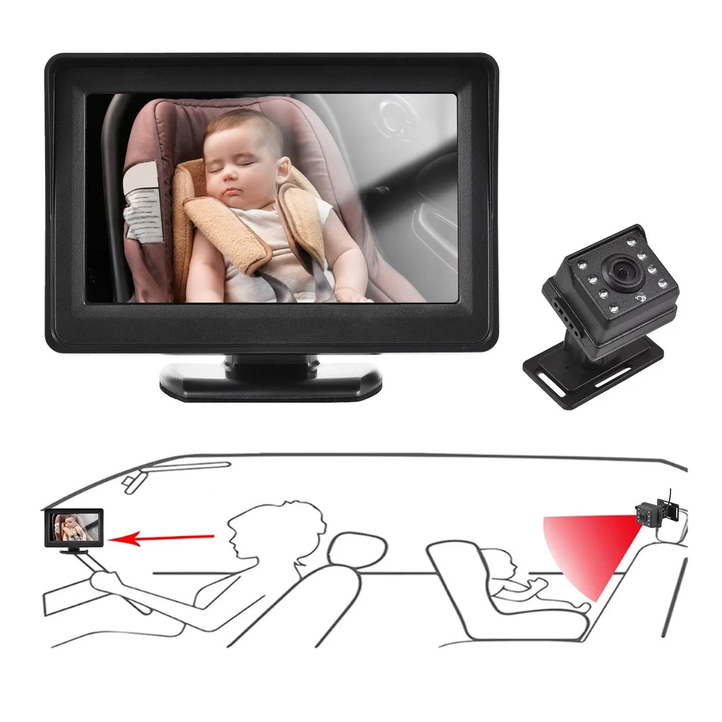 Monitor Easy Car Car Baby 150° 1080P Pristin Mirror Baby Baby Car Mirror Invigilator,Inch Vision View View Monitor Seat car Mirror Baby Wide Car Car Seat Rear Baby Seat Monitor Camera Camera Baby