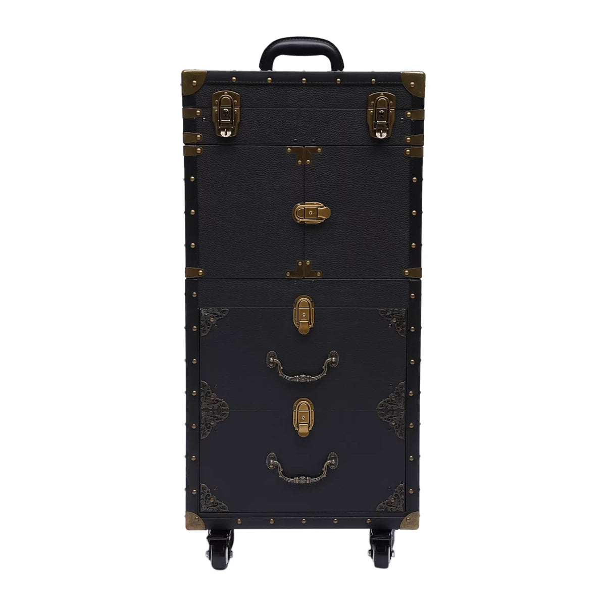 Travel Rolling Case, Beauty Holder Box Cosmetic Lockable Organizer Luggage, Salon Stylist Hairdressing Dryer with Makeup Train Miumaeov Hair Trolley Tool