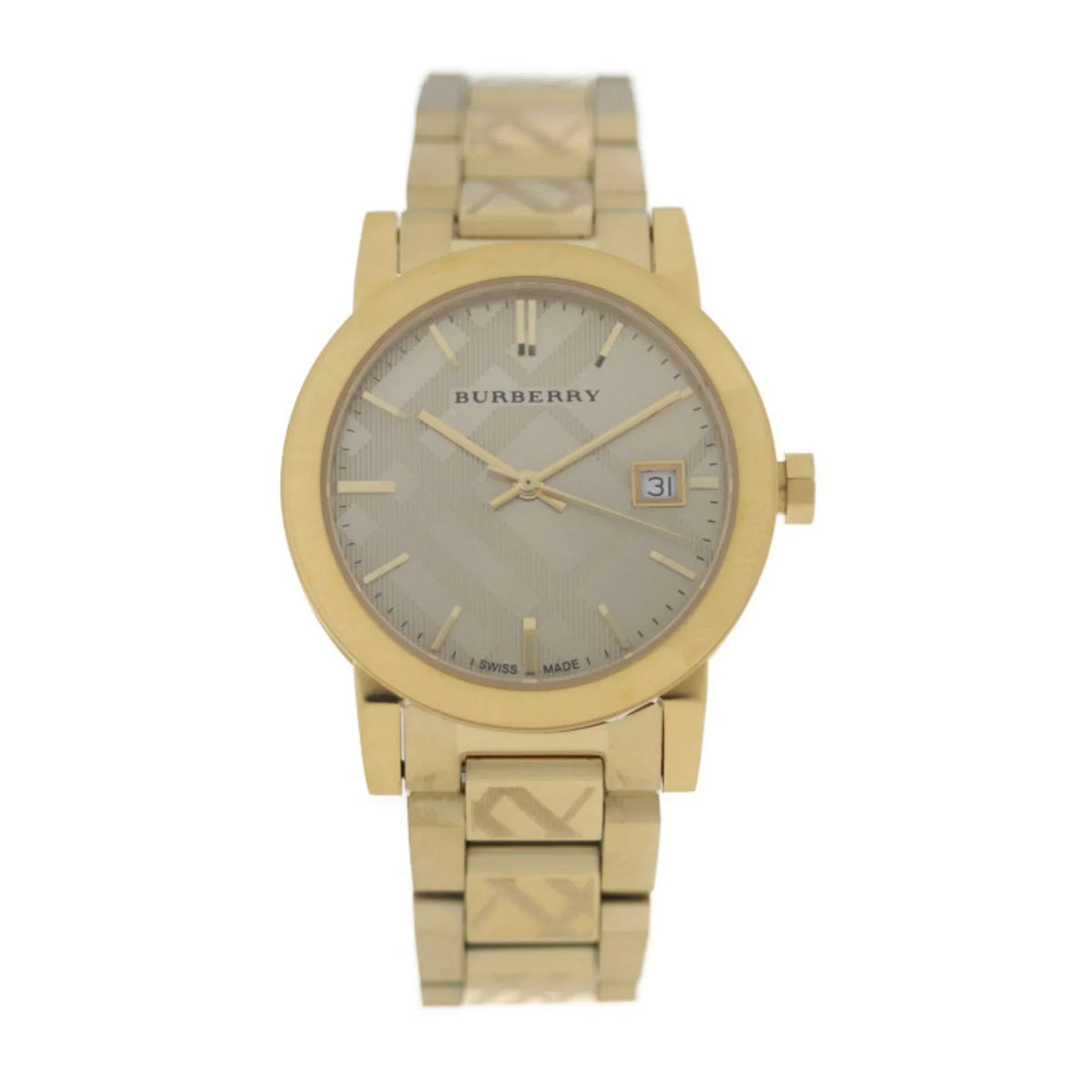 THE (Like steel BU9145 Pre-Owned CITY BURBERRY New) watch stainless Burberry gold