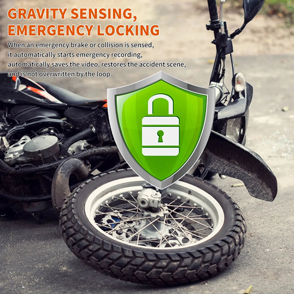 Andoer Lens Recording, Camera, Angle, Waterproof Wide Full Timed Cam, HD Dual Motorcycle Dash 1080p