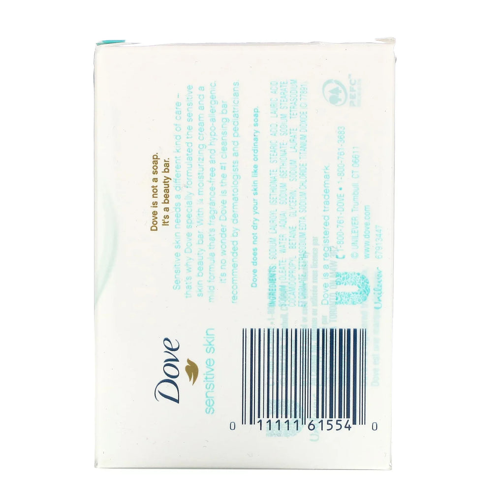 Fragrance oz Pack Skin, Bar Beauty 4 Sensitive Soap, 3 Bars, Free, of Dove, 3.75