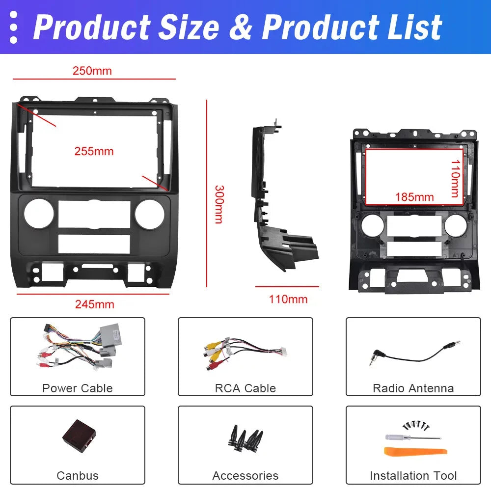 Stereo Camera Backup WIFI Android Hifi, Auto 13 Touchscreen Podofo Tribu FM Escape/ Wireless Kuga/Mazda Radio Carplay Car Android 2007-2012 2+64G AHD Bluetooth Mirror GPS 9'' for Link
