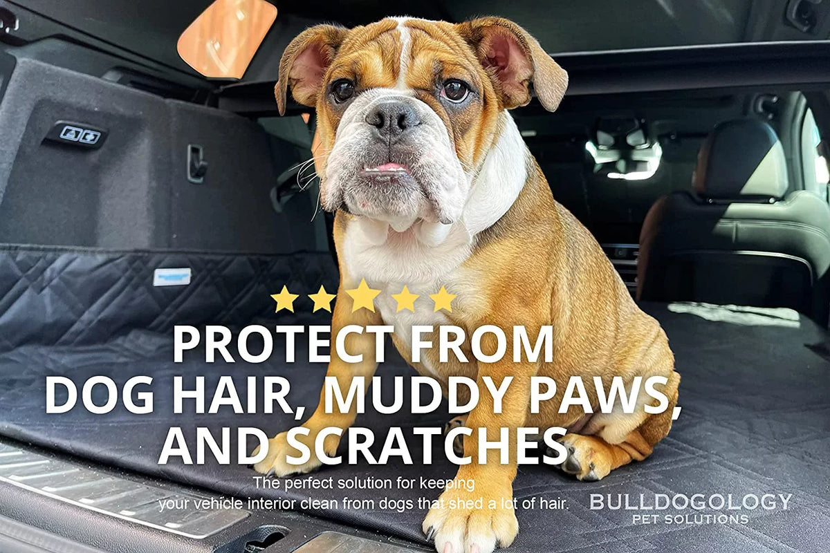 (X-Large, - Dog Dogs Bulldogology Cover Cargo Cars - SUV Waterproof Liner Hair, Pet Paws, Seat SUVs Vans Nonslip Cargo Scratches Trunk for for Muddy Protector Cover Grey) Duty Heavy Cover - Dog Car