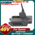 Slim Car+Boat, 40V Absolute, Convert Battery V7&V8 to Fluffy, Dyson Carbon Motorhead, Animal, Makita 2-In-1 Battery, SV11, Adapter vacuum Battery Motorhead, V7 V8 for for Absolute, Fiber, Lion