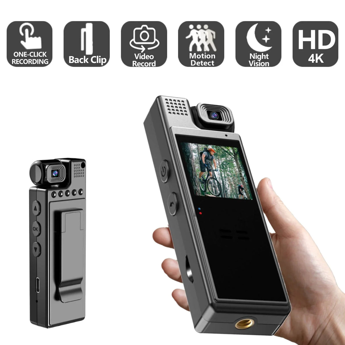 Life, with Vision 180°Lens Document Recording, Rotatable, Camera Day Video and WiFi, Screen, Audio Battery Hour Your 6 Night GoolRC TFT Body 1.3in