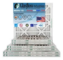 '- in 10x18x1 - -Qty:4 Glasfloss USA Furnace - Air 9.5 MERV inch) dimension: (Actual Filter Made 10 x 17.5x7/8