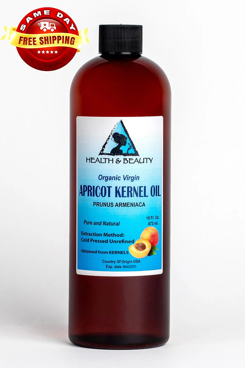 Cold Apricot Oil Virgin Pressed Raw Unrefined 32 Organic oz Natural Pure Kernel