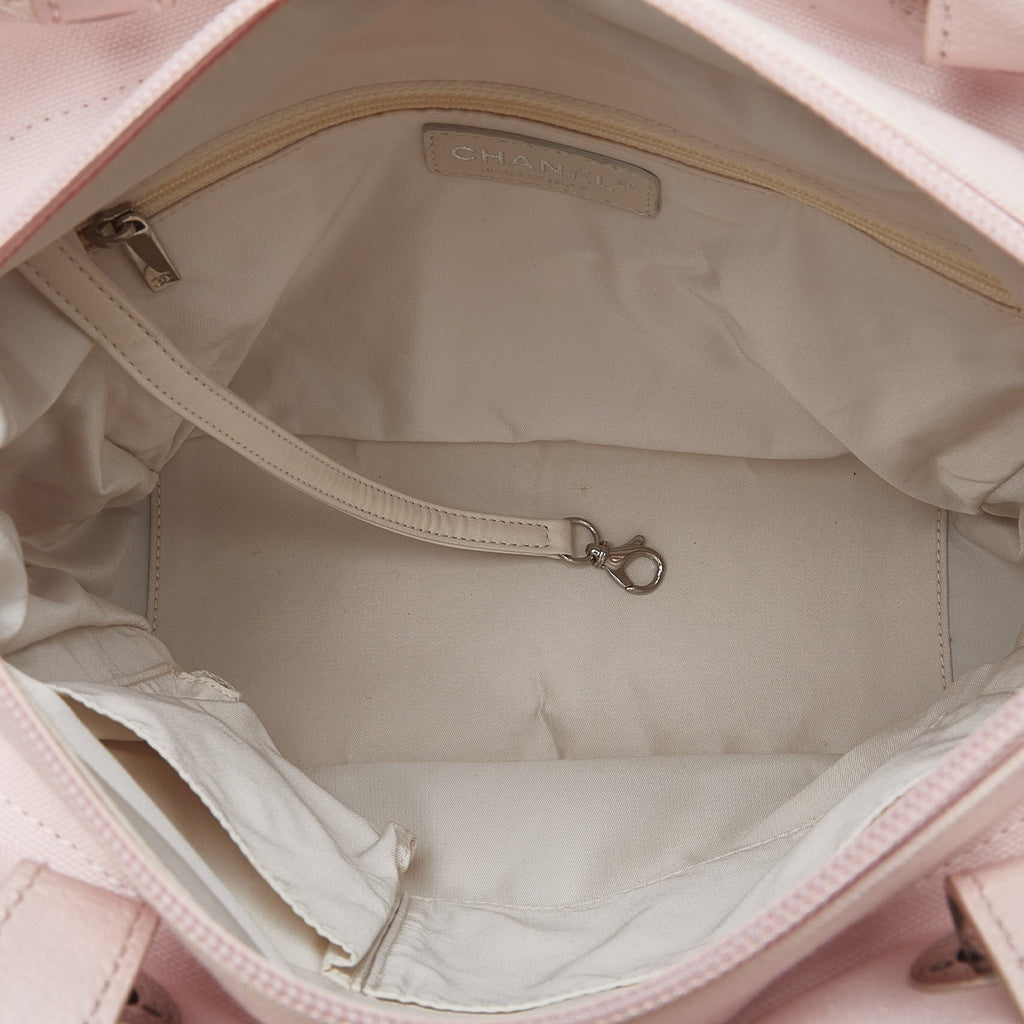Authenticated Canvas Paris-Biarritz Pink Unisex (Good) Fabric Tote Tote Pre-Owned Small Bag