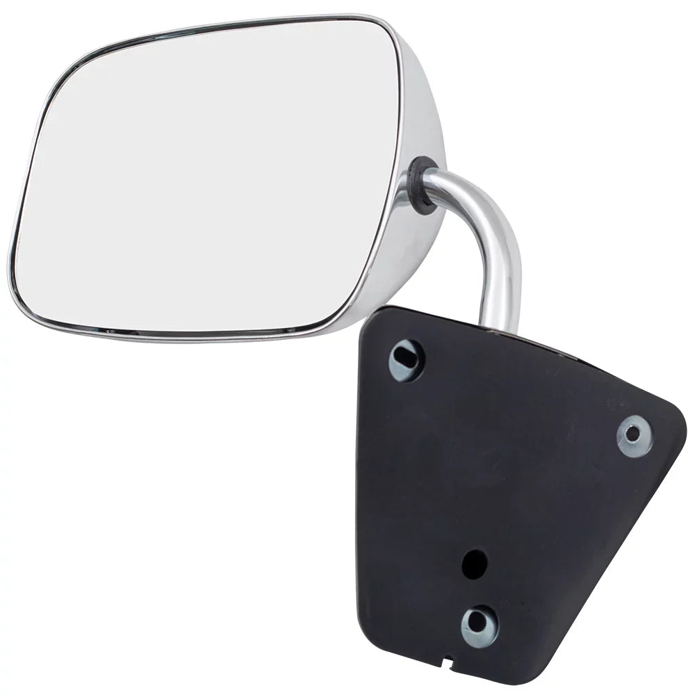 Truck 996220 Pickup Manual Mount Steel Low SUV Side Brock Mirror C/K/R/V Door Stainless 1973-1991 with Compatible Replacement
