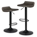 with Footrest Set Height 2 Adjustable of Stools Swivel, Kitchen Indoor MoNiBloom for Room Brown Metal Bar exterior, Dining Counter