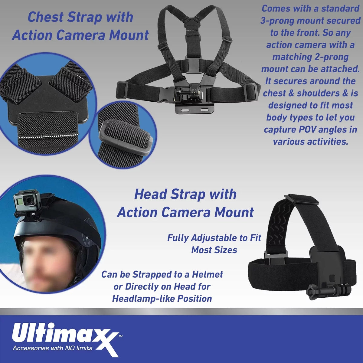Much HERO10 Replacement Includes: Charger, liquid-Resistant Dual USB 2x Camera & Action Bundle GoPro - Essential Black (Hero More 10) Case Ultimaxx Batteries,